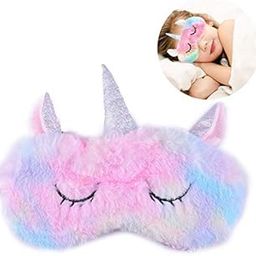 Awestuffs Animal Design Sleeping Eye Mask Shade Plush Eyes Cover Travel Sleep Mask Super Soft & Comfortable For Proper Sleep With Adjustable Strap (Unicorn with Horn)-image-30