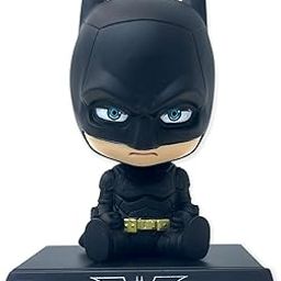 Abelestore Super Hero Bat_Man 2 Action Figure Limited Edition Bobblehead with Mobile Holder for Car Dashboard, Office Desk & Study Table (Pack of 1), Plastic-1