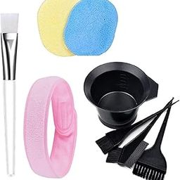 Facial Brush Bowl Kit, 2 Face Cleaning Sponges, Facial Headband | Beauty Salon Spa Professional Styling Hair Dye Color Mixing Bowl, Face Pack Brush, Makeup Puff, Face Wash Headband Women (5pcs)-picture-24