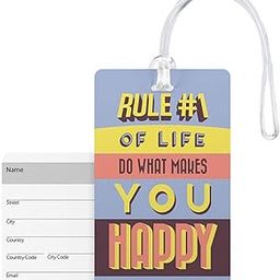 100yellow® Happy Luggage Tags, Bag Tag Travel Id Labels Tag for Baggage Suitcases Bags with Silicon- Ideal for Travel-39