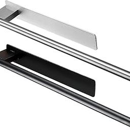 THE STYLE SUTRA Towel Rail No-Punched Single Rod Towel Holder for Household Bathroom Balcony Silver-image-28