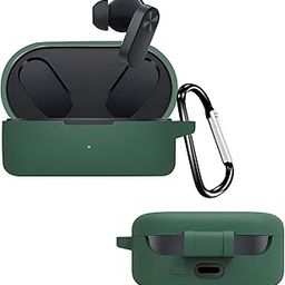 Latali New Silicone Case Compatible with Oneplus Nord Buds 2 Protective Soft Silicone 360° Full Protection Dust-Proof Shockproof Case Cover with Hook (Cover Only) (Green)-16