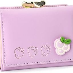 Card Holder Wallet for Women, Small Purse for Women Mini, Cute Purple GrapePU Purse for Women Wallet 11x8cm, Women's Wallet Purple-51