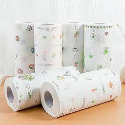 Vaigzo New Kitchen Towel Tissue Roll Tissue Paper Washable And Reusable Tissue Roll Non-stick Oil Absorbing Paper Roll Kitchen Paper Towel Wipe Paper Dish Cloth Cleaning Cloth Pack Of (3)-image-95