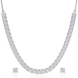 ANAYRA 925 Sterling Silver Necklace Set for Women | Hallmark Certified Silver | Silver Fashion Jewellery for Women | Great for Gifting-image-14