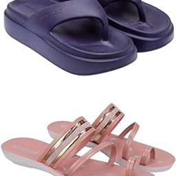 Extra Soft Classic Casual wear with Flexibility Technology Flip Flop Combo for Women's/Girl's(6112+1944)()-image-30