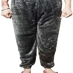 Women's and Men's Winter Sleepwear Nightwear Bottom Pajama Lounge Pants Warm Fleece (Grey, X-Large)-image-71
