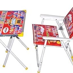 GIRJA Portable Kids Study Table & Chair for 2-12 Years | Pre-Assembled Modern & Attractive Design Study Table for Kids (Multicolor)-image-4