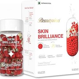 Beautywise Dual Action Skin Brilliance 4X Glutathione With Nac|Dual Action 60 Capsules |L-Lysine,Grape Seed & Vitamin C | For Skin Brightening & Glow|(Pack of 1)-28