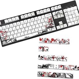 Computer Keycap 1 Set 128pcs Keycap Decorative Key Caps Halloween Decor Custom Key Caps Pbt Keyboard Sublimation Chic Pattern Keycaps-picture-19