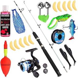 1.8MTR Fishing Rod 180 cm with Fishing Reel and Frog Solid Fiber-29