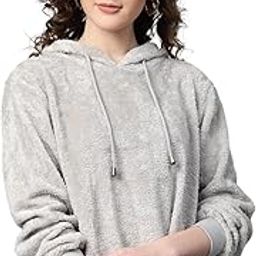 Grey Hooded Faux Fur Sweatshirt-image-38