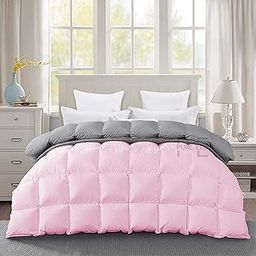 PURE ECO 600 GSM Heavy Winter Comforter Double Bed Size (90"X100") - 600 GSM Microfiber Super Soft Fluffy for Winter Comforter/Rajai/Duvet/Blanket Double Bed - Baby Pink/Silver Grey Color-image-80