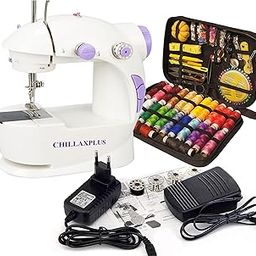 CHILLAXPLUS Sewing Machine with 24 Threads Sewing Kit, Portable Stitching Machine with Foot Pedal, Mini Silai Machine, White-image-129