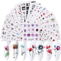 Nail Stickers for Women Nail Art Accessories 24 Sheets Nail Art Stickers Water Transfer Decals Nails Supply Flower Leaf Nail Design Manicure Transfer Tips Nail Art DIY Decoration-image-51