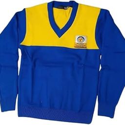BPCL Staff Sweater – Official Bharat Petroleum Winter Uniform | Wool Blend V-Neck Pullover in Blue & Yellow-image-25