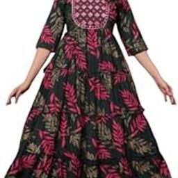 Timeless Rayon Floral Anarkali Gown with Exquisite Mirror Work Kurta-image-90