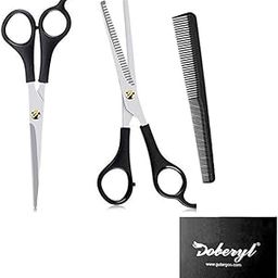 Combo of 2 Hair Cutting and Trimming Scissors for Professional Salon and Home Use for Men and Women, Long Professional Sharp Stainless Steel Hair Cutting Scissor (6.5 Inch)-image-75