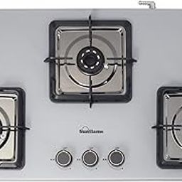 Sunflame 3 Burner Ultra-Slim Countertop Hob 80 cm Wide | Italian SABAF Valve | 5-Year Glasstop, Burners & Valve Coverage by Sunflame | Forged Brass Burners | Sturdy Pan Support with Flame Guard | Grey-26