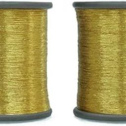 Tia Crafts Metallic Zari Thread for Embroidery, Sewing and Jewelry Making, 0.1MM - Pack of 2 Roll (Golden)-image-70
