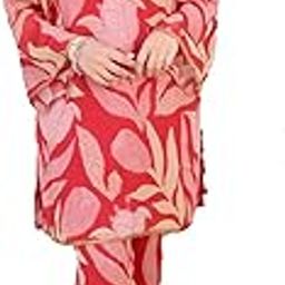 Women's Cotton Blend Floral Kurta & Pant - Suitable For Every Indian Occasion-image-59