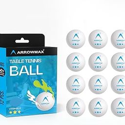 ArrowMax 40+ Plastic Table Tennis Balls Pack of 12 | High Performance 3-Star ABS TT Balls for Professional Matches and Training | Ideal for Adults & Kids (White)-21