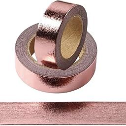 Washi Tape 2 Rolls 15mm x 10M Washi Tape Masking Tape for Scrapbooking DIY Decoration (Rose Gold)-13