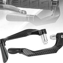OBEROI'S TRADERS Carbon Finish CNC Aluminum Universal Motorcycle Lever Guard | Handle Bar End Brake Clutch Lever Protective Guards | Hand Guards for All Bikes (Black)-10