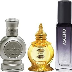 Ajmal Musk Rose and Mukhallat AL Wafa each of 12ml & Ascend EDP 20ML Pack of 3 (Total 44ML) for Men & Women-5