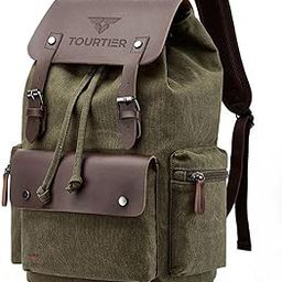 Canvas Travel Daypack Drawstring Backpack Flip Bag Retro Laptop Bag for Men Women-image-34