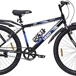 Hero Next 24T Single Speed Mountain Bicycle for Mens | Rigid Suspension | Integrated Carrier | V Brake | Quick Release Seat (Black-Blue)-15