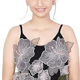 Women's Knitted V-Neck Sleeveless 3D Flower Patch Crop Cami Tank Top DN251-image-87