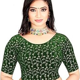 Blouse Stylish Golden Embroidery Work Blouse Stretchable Velvet Blouse New 2024 Collection Women's Saree Blouse-image-32