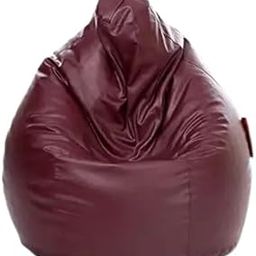 OHSTORE Premium Bean Bag Chair Ultra Comfortable, Durable Faux Leather Cover, Lightweight & Ergonomic Lounge Seat for Home, Office, Gaming & Relaxation (Maroon - XXL) (Only Cover)-image-48