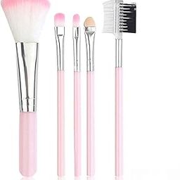 Women's & Girl's 5 Pcs Pink Makeup Brushes for Makeup - (Set of 5)-image-27