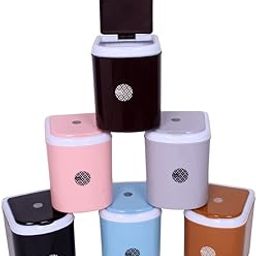 Liza Plastic Small Pull up-Lid Table Dustbin/Desk Dustbin with Attached lid (Multicolor) - Set of 6 Pieces-3