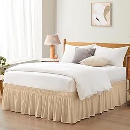 KASHILON® Microfibre Wrap Around Bed Skirts for King Bed (72"x78") 18" Long Drop, Colour: Ivory.-image-26