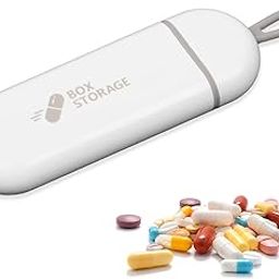 PUTHAK Travel Pill Organizer, 3 Compartments Portable Pill Box with Carrying Rope, Daily Pill Box to Hold Vitamins, Small Pill Container for Pocket Purse Medicine Organizer, White-picture-17
