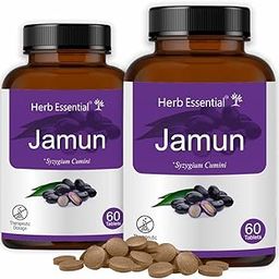 Herb Essential Jamun Tablet 500mg, 120 Tablets |Regulate Blood Sugar,Natural Blood Purifier,Helps in Detoxification|Diabetes Care | High Concentration Extract-18