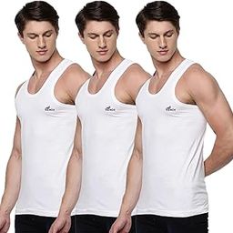 Men's Cotton Sleeveless RN Vest | Colour - White | Size - P - Pack of 3-image-33