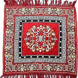 Pooja Mat for Sitting On Floor | Comfortable Eating Aasan for Home | Decorative Sitting Mat for Meditation & Mandir (24"x24") Inch Asan/Aasan Mats-image-67