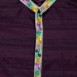 Pulse Weaves Men's Unstitched Fabric Set, Poly Raw Silk with Santun Silk, 3 Metres, Wine, Up to 5XL-image-92