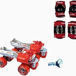 JJ JONEX Tenacity Adjustable Skates Combo (Knee pad+Elbow pad+Key) Quad Roller Skates Suitable for Age Group 6-15 Years Old (MYC)-image-49