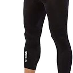 Quada 3/4 Men & Women Unisex Capri Length Compression Tights Fitness & Other Outdoor Inner Wear Multi Sports Cycling, Cricket, Football, Badminton, Gym (Black, X-Large (34-35 Inch Waist))-image-20