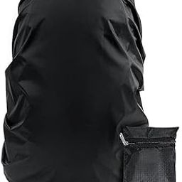 LEINUOSEN Waterproof Rain & Dust Cover for Backpack – Adjustable Elastic Fit with Storage Pouch | Black Cover for Laptop, School, College, and Office Bags-13