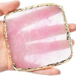 1 Pcs Resin Nail Art Plate Palette,Makeup Palettes,Gel Polish Color Mixing Plate Drawing Painting Color Palette,Golden Edge Square Shaped Nail Art Display Holder-19