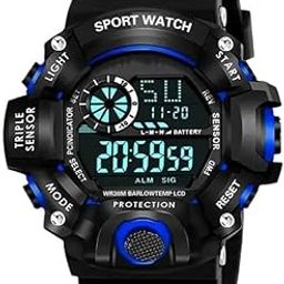 Digital Dial Black Solid Design Strap Multi Functional with Backlight Sports Kids Watch for Men & Boy-Multi-Functional Automatic Waterproof Water Resistance-image-80
