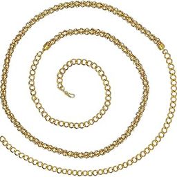 Gold-Plated Cubic Zircon Studded Waist Chain Kamarbandh For Women | The Gold-Plated Pearl Kamarbandh Waist Chain | Belly Chain Saree Waist Belt | Karddhani Vaddanam | Bikni Kamarbandh Body | Kamarchain | Kamarband For Women & Girls-image-28