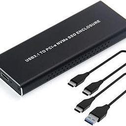 PCIe M.2 2280 SSD Box, Type-C USB 3.1 NVME Solid State Hard Disk Case, HDD Enclosure 10 Gbps Gen 2 USB 3.1 to M.2 Adapter with Case and USB C Cable M.2 PCIe SSD to Type C Enclosure-3