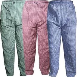 Mens Cotton Checkered Pyjama for Night Wear, Relaxation and Sleep (Pack of 3)(Green,Red&Blue)-image-32
